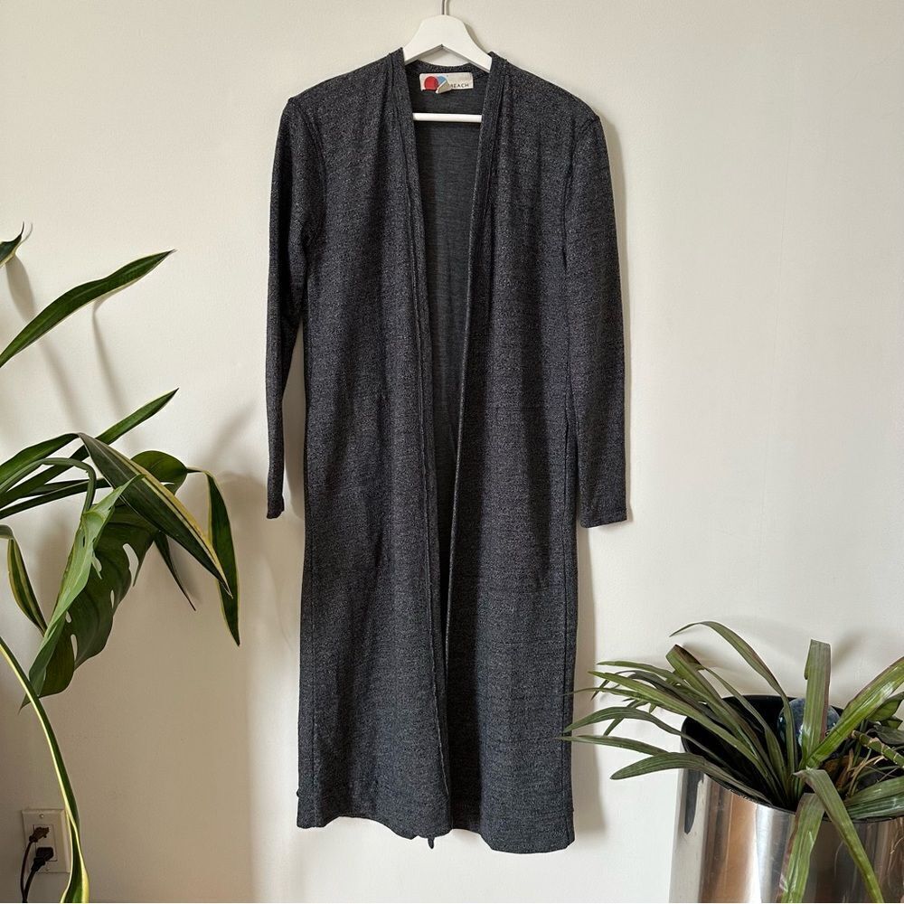 Free People Beach Bicoastal Long Cardigan Gray Dust Cozy Knit XS